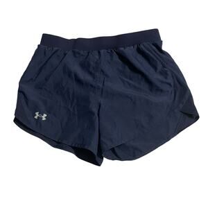 Under Armour Womens Athletic Shorts Small Blue Loose Lined Running Track Shorts